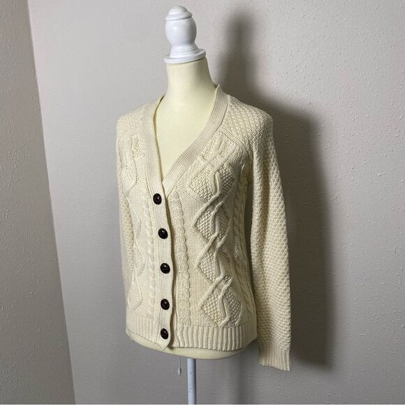 NWT Wet Seal Chunky Knit Button Front Cream Cardigan Sweater Women's Size XS - Picture 10 of 15